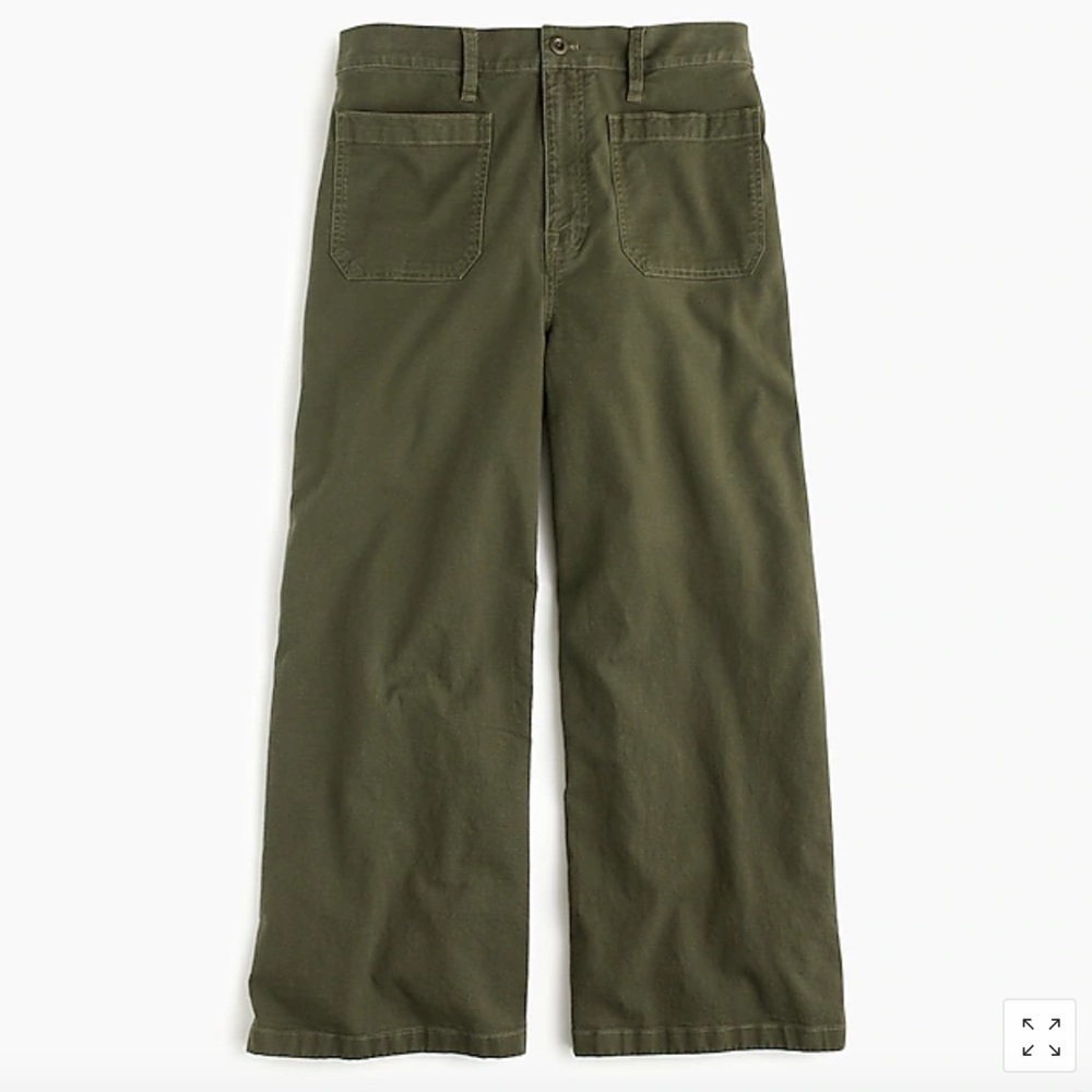 [J Crew] Point Sur Washed Wide Leg Crop Pant